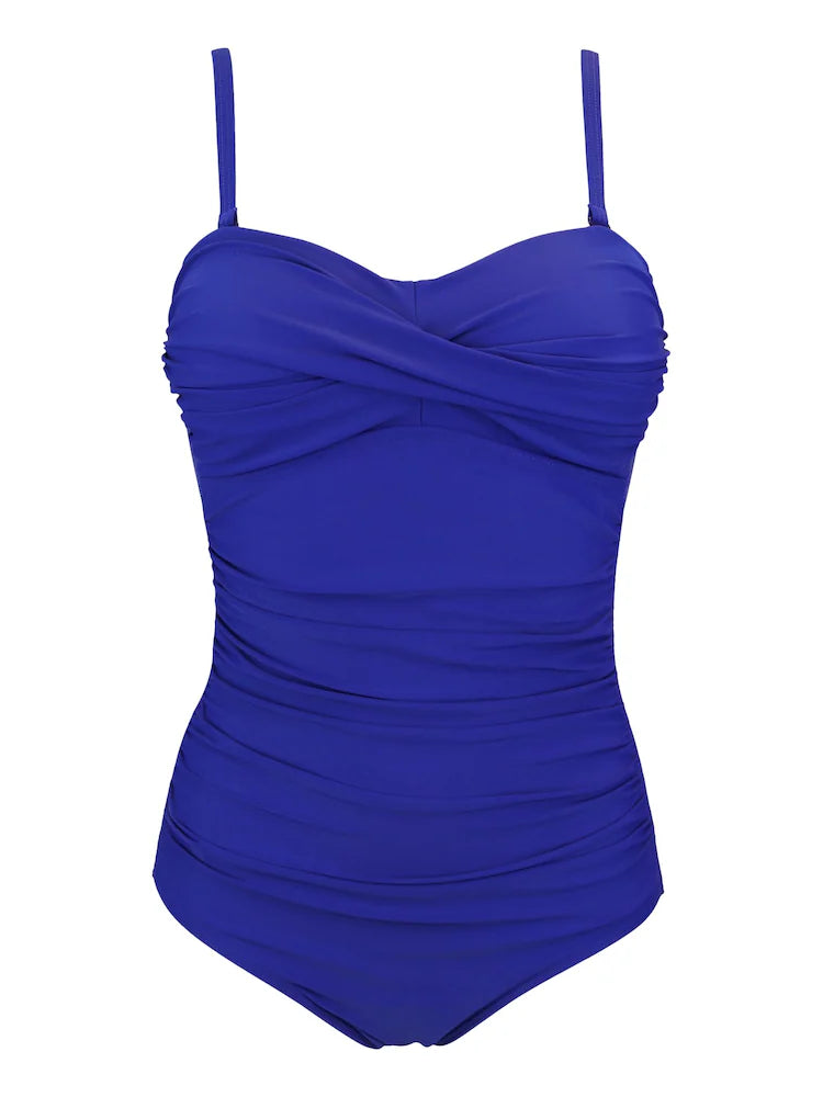 Pour Moi | Santa Monica Strapless Tummy Control Swimsuit | Ultramarine