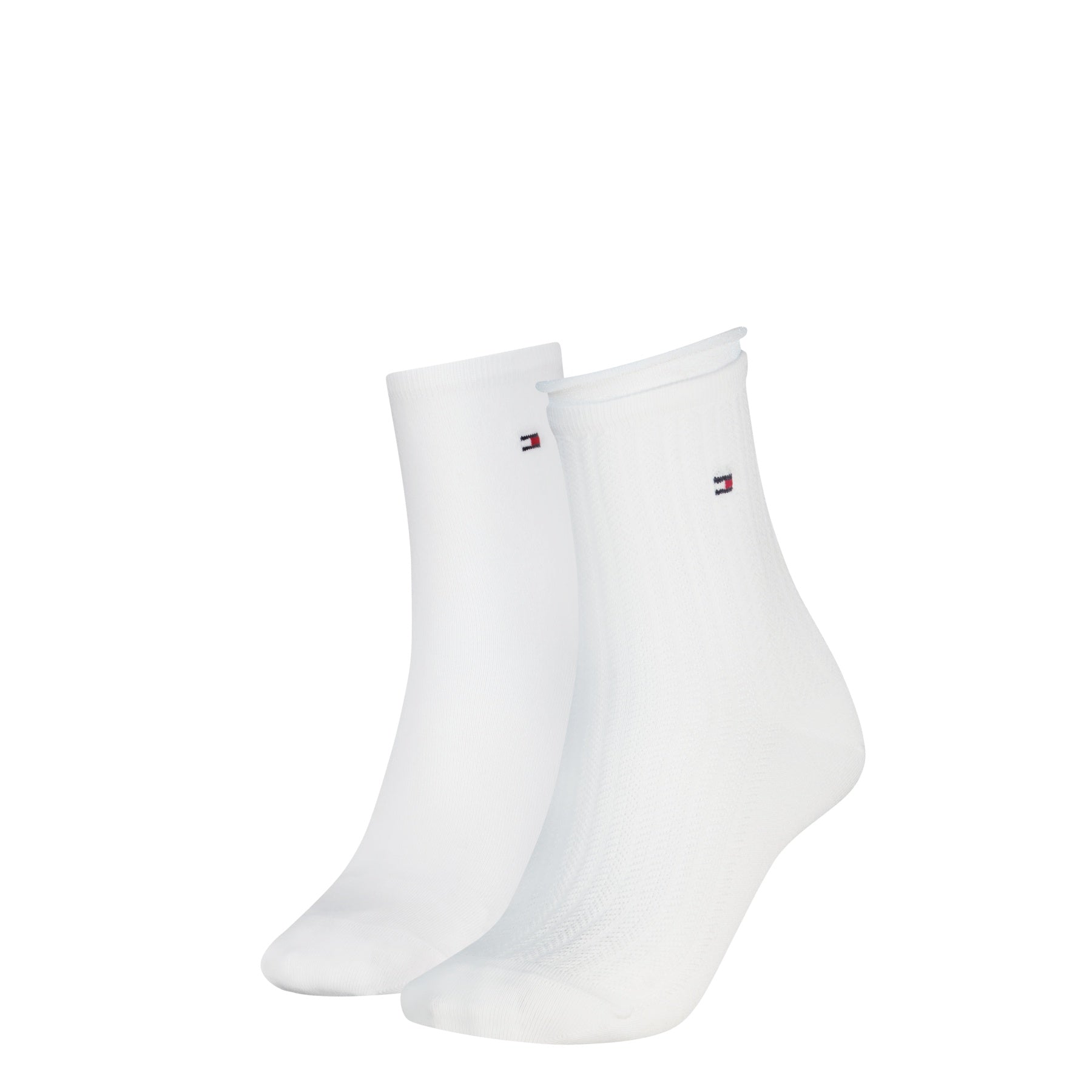 Tommy Hilfiger | 2 Pack Flag Embroidery Short Socks | White Shimmer