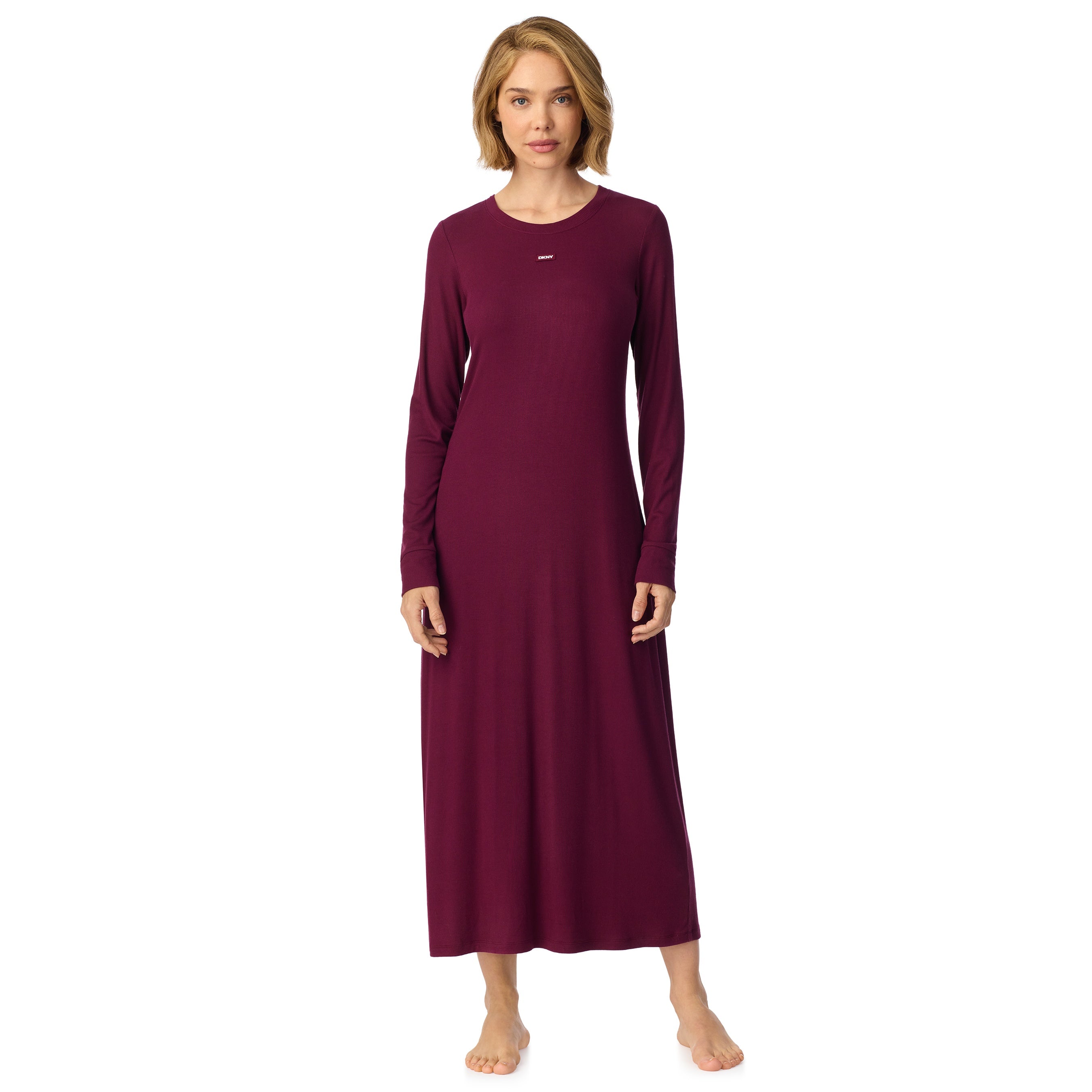 DKNY | Long Sleeve Sleep Shirt | Burgundy