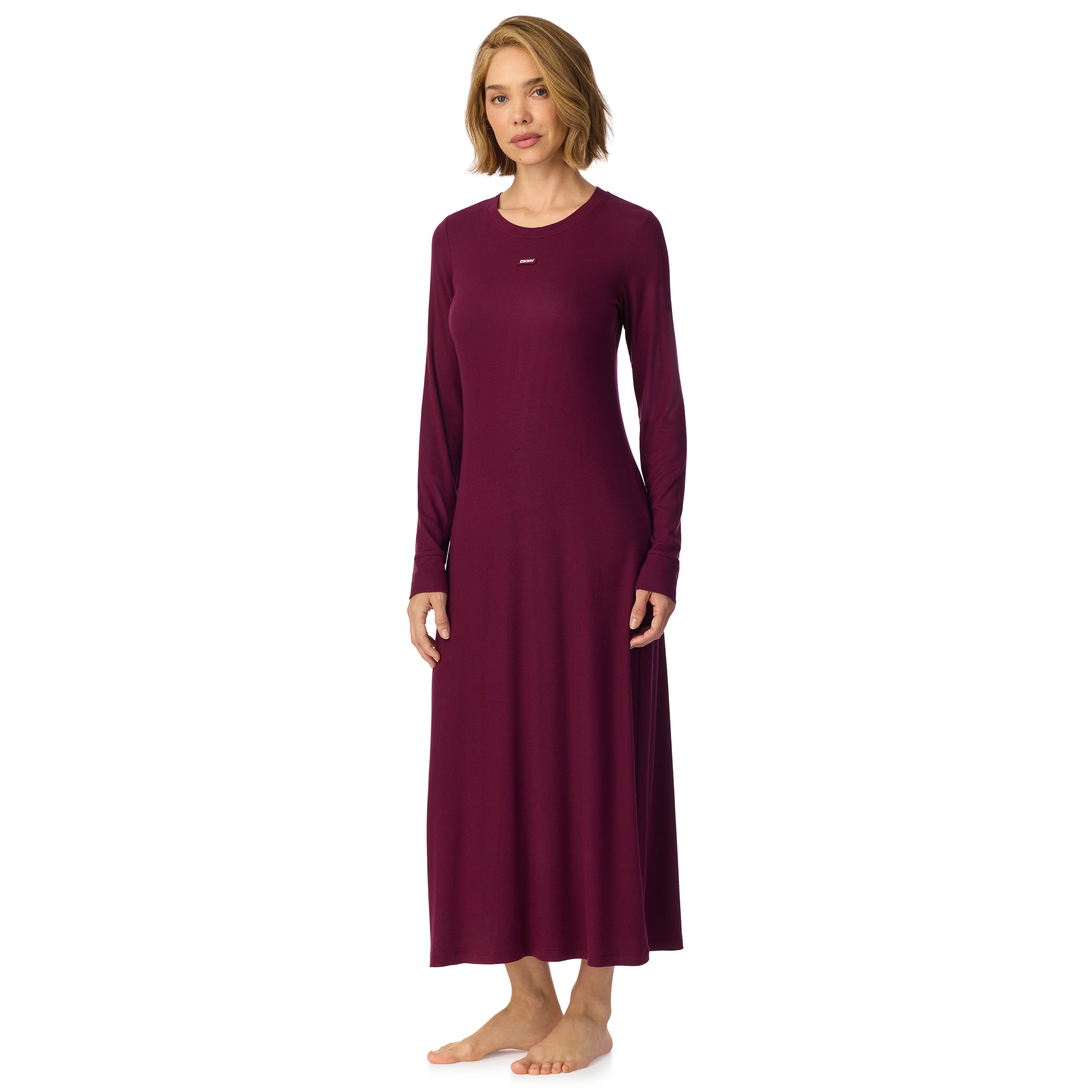 DKNY | Long Sleeve Sleep Shirt | Burgundy