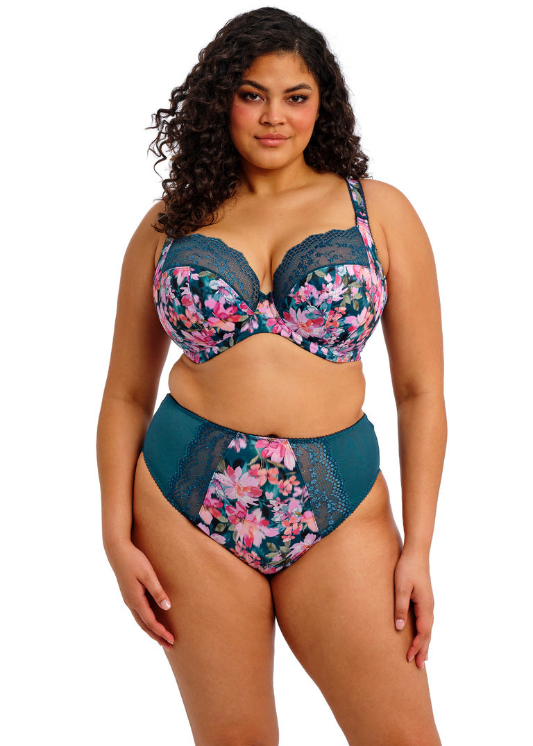 Elomi | Lucie Plunge Bra | Teal Floral