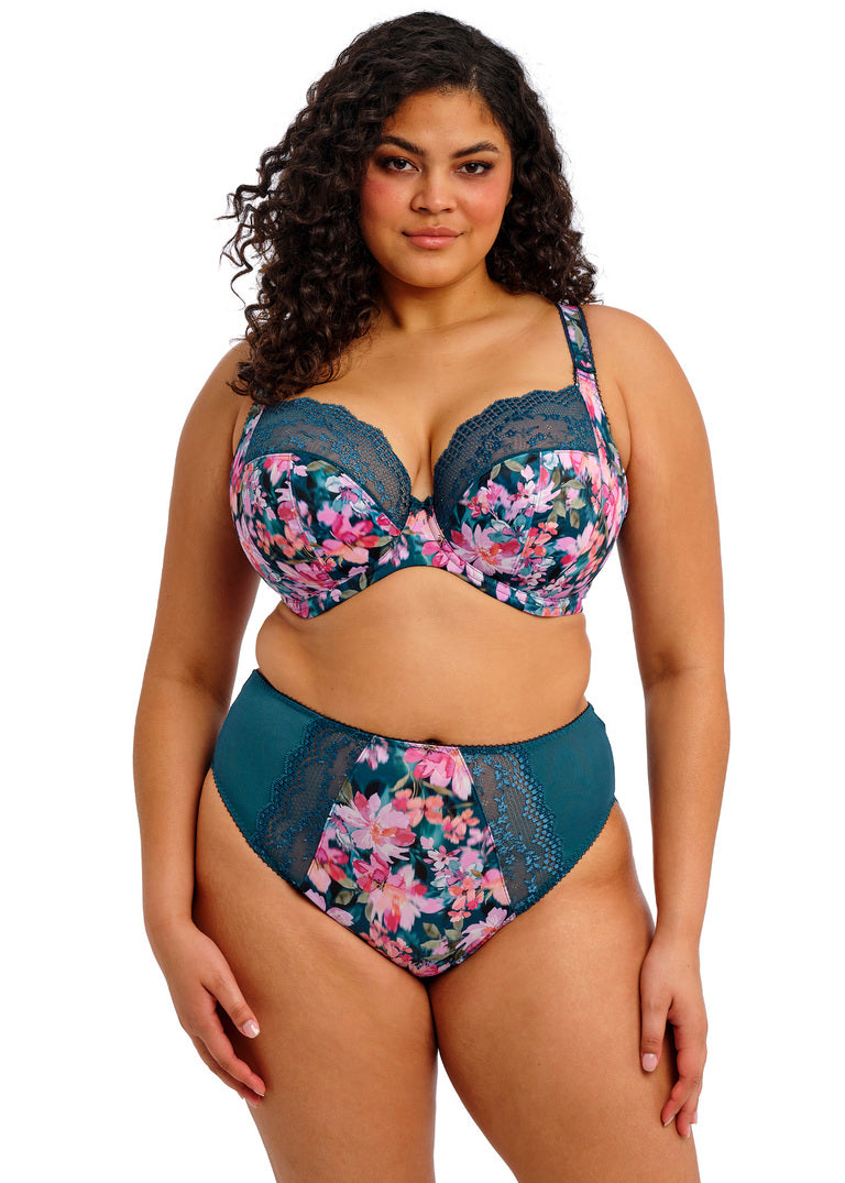 Elomi | Lucie High Leg Brief | Teal Floral