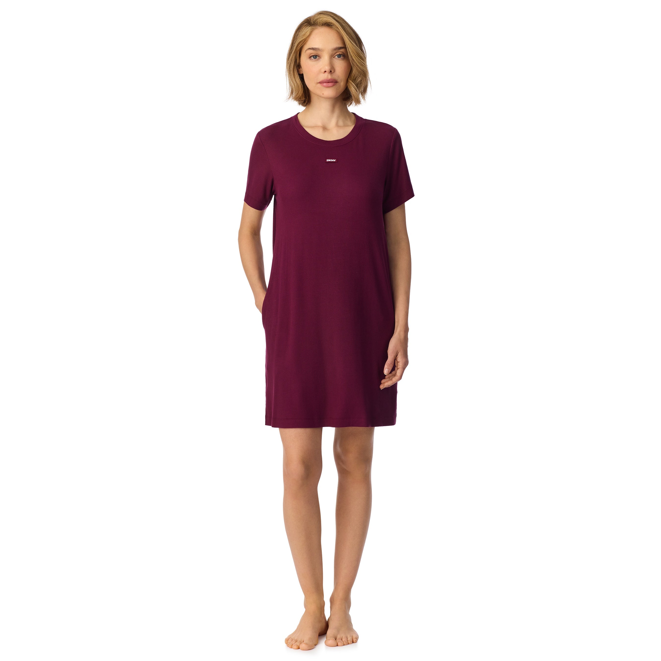 DKNY | Short Sleeve Sleep Shirt | Burgundy
