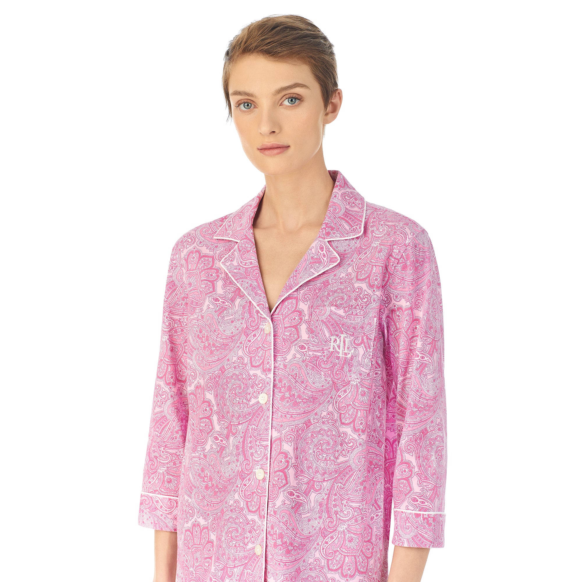 Ralph Lauren Paisley Cropped Pyjamas Pink