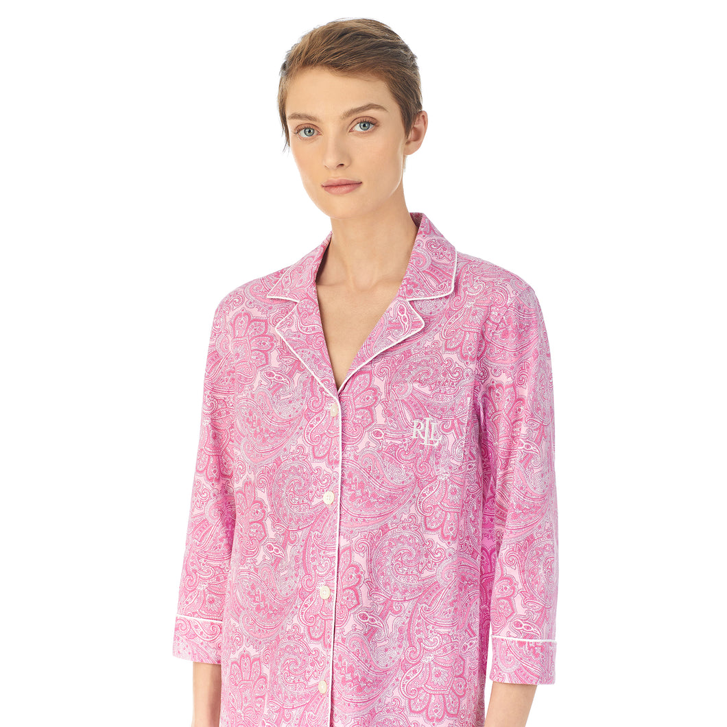 Ralph Lauren | Paisley Cropped Pyjamas | Pink