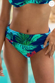 Pour Moi | Kefalonia Foldover Bikini Brief | Navy Tropical