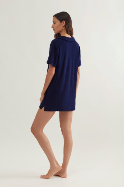 Ralph Lauren | Terry Collar Dress | Navy