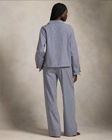Polo Ralph Lauren | Long-Sleeve Poplin Pyjama Set | Pearl Stripes