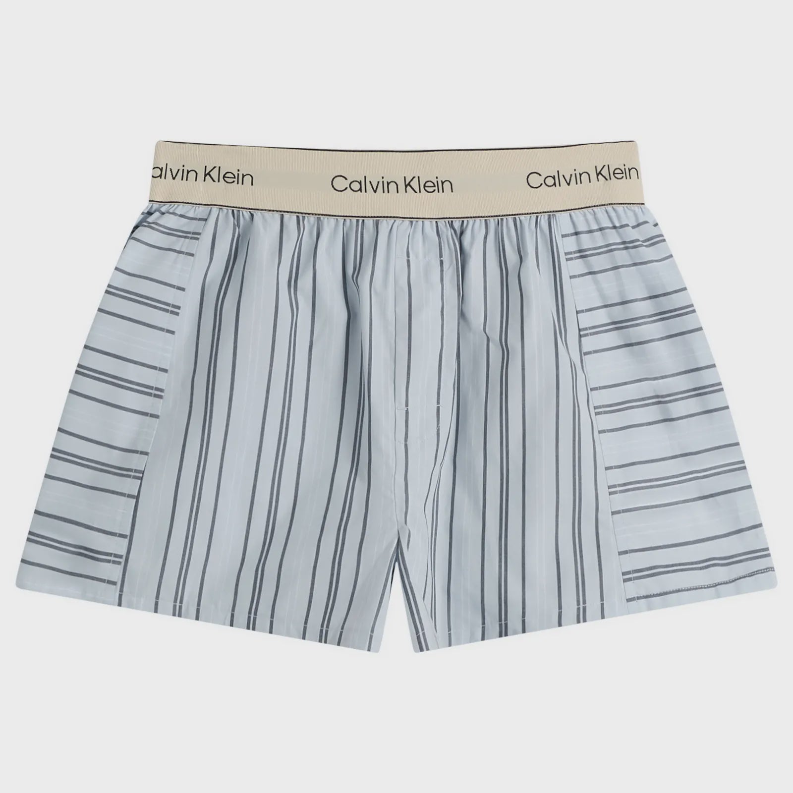 Calvin Klein | Cotton Poplin Pyjama Short | Majorca Stripe Breezy Blue