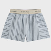Calvin Klein | Cotton Poplin Pyjama Short | Majorca Stripe Breezy Blue