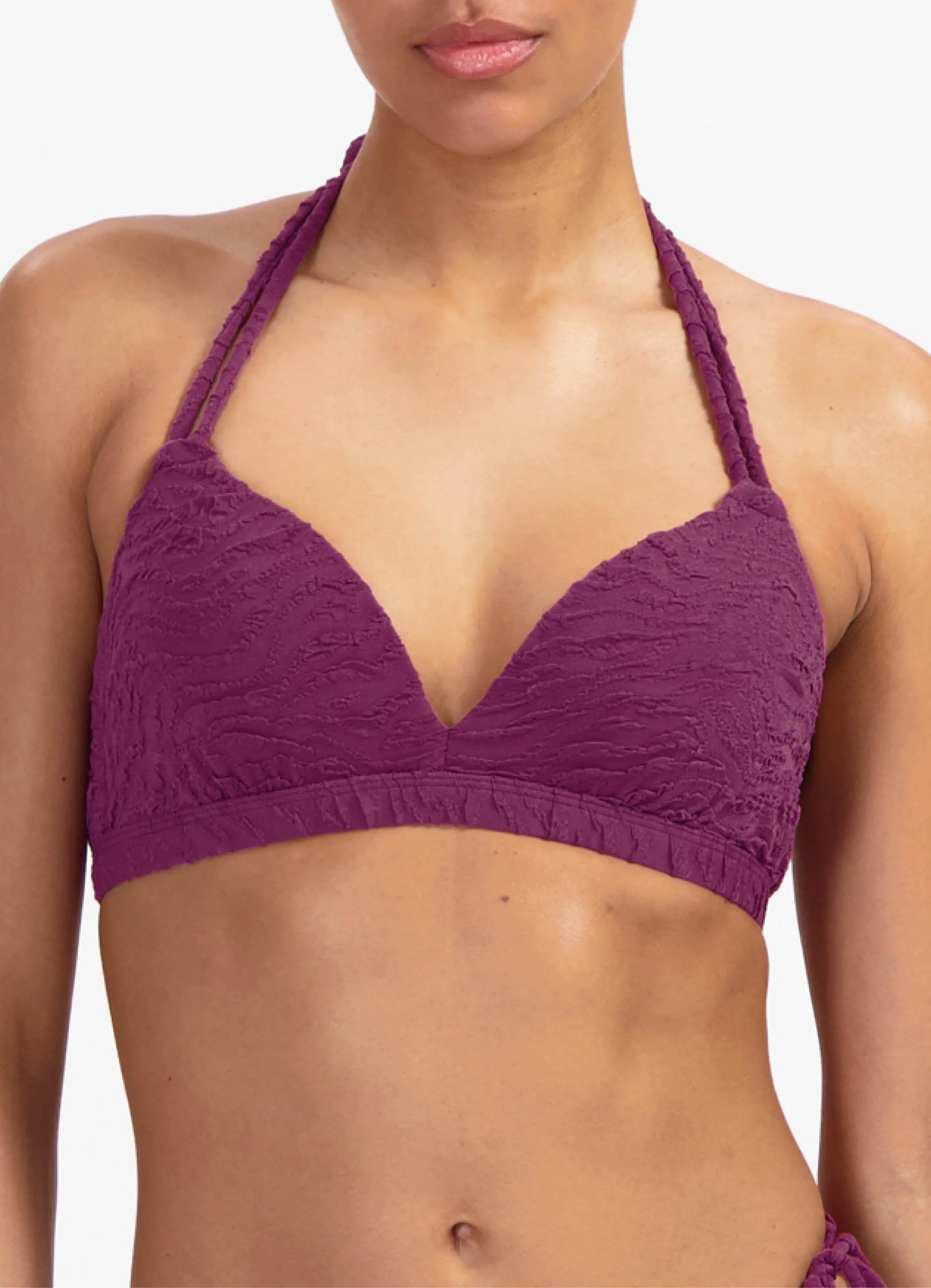 Beachlife | Moulded Halter Bikini Top | Bright Plum
