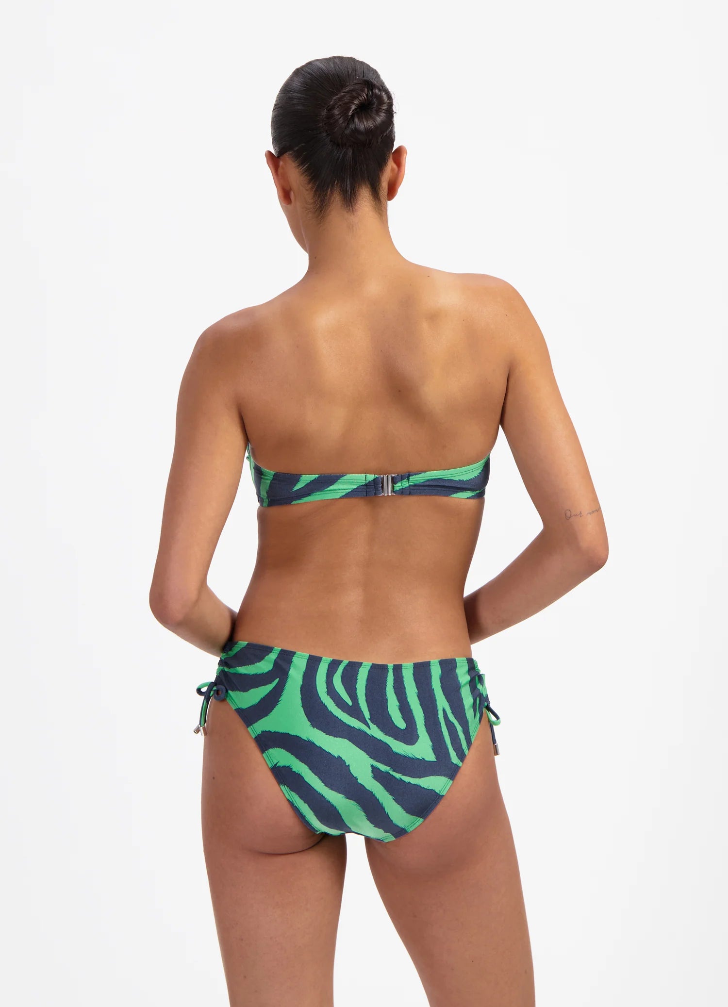 Beachlife | Lace Up Bikini Bottom | Green Tiger