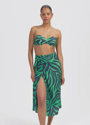 Beachlife | Bandeau Bikini Top | Green Tiger