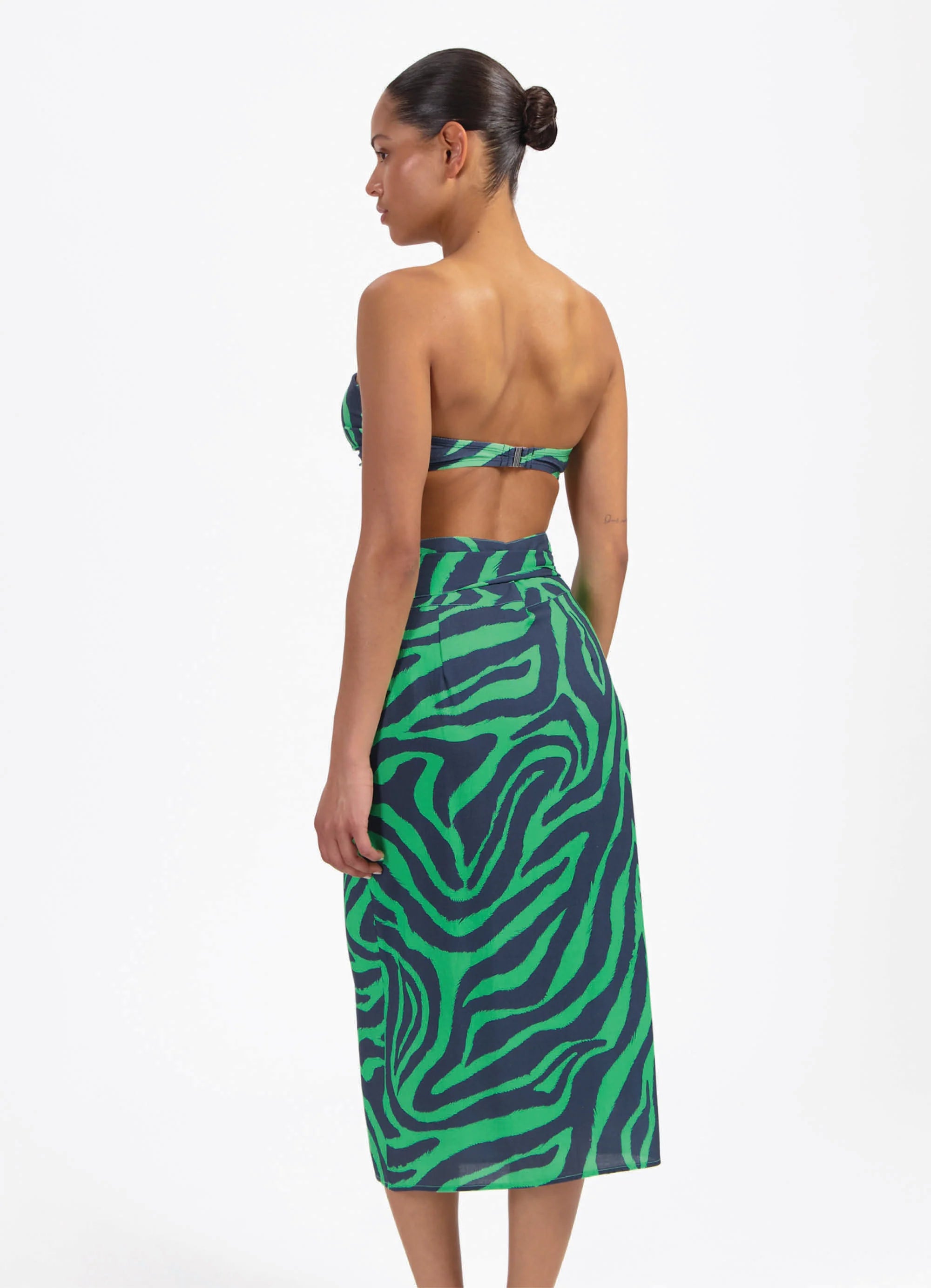 Beachlife | Bandeau Bikini Top | Green Tiger