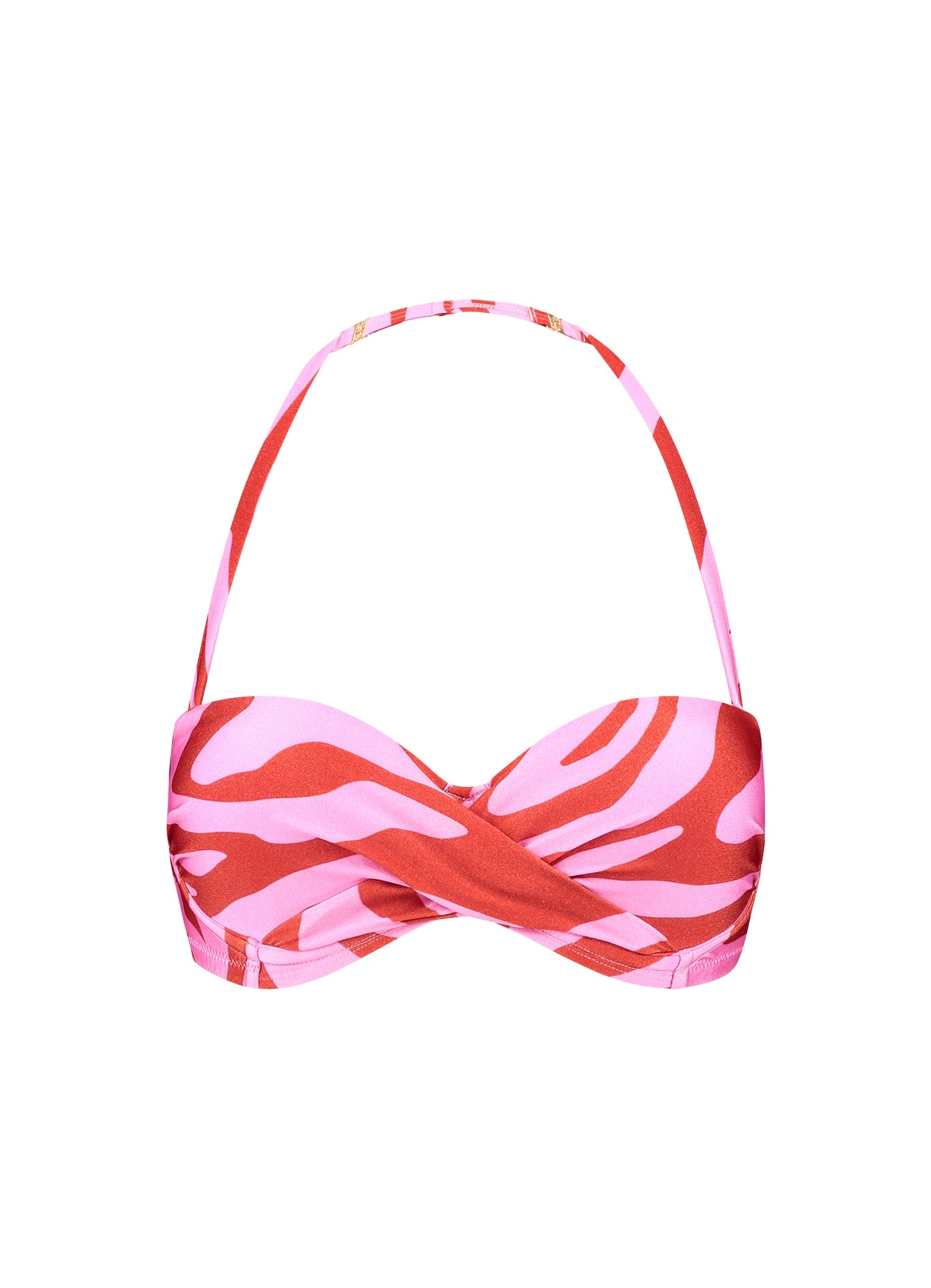 Beachlife | Twist Front Bikini Top | Pink Zebra