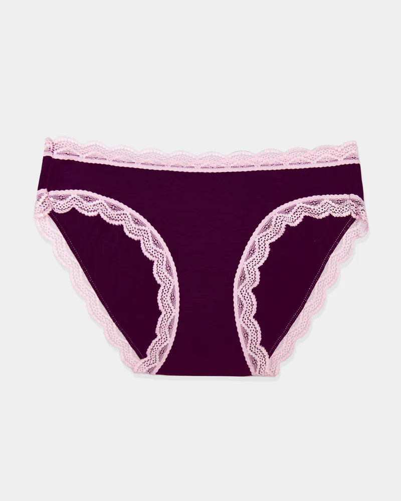 Stripe & Stare | The Original Knicker | Black Cherry/ Dusky Pink