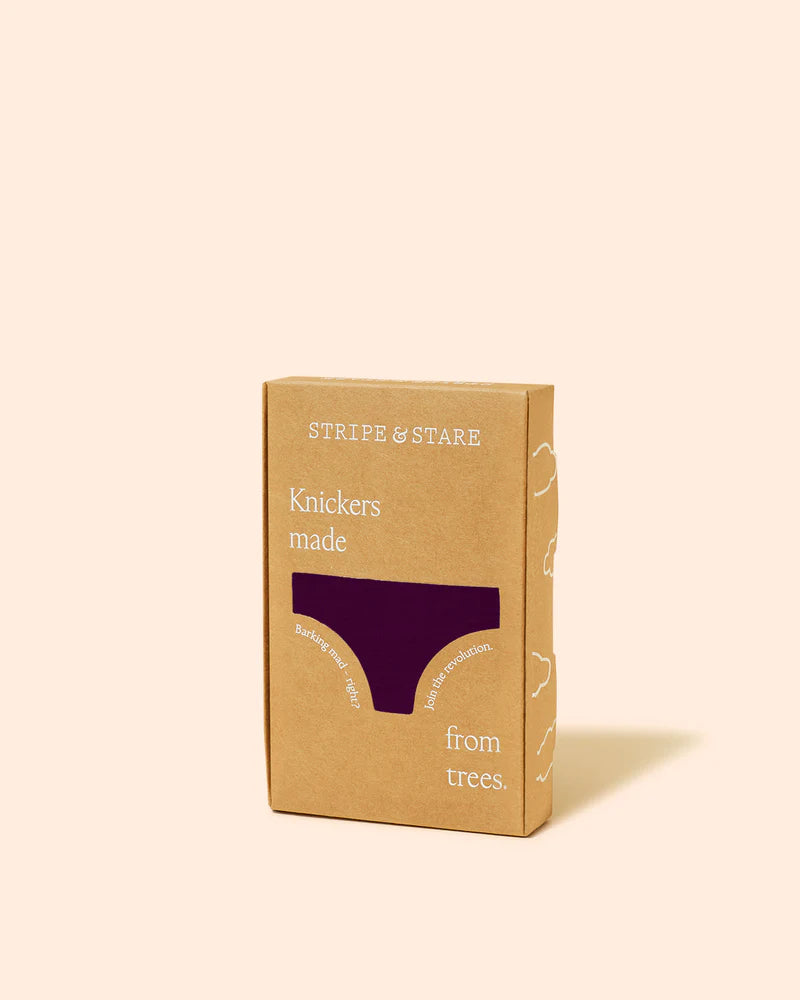 Stripe & Stare | The Original Knicker | Black Cherry/ Dusky Pink