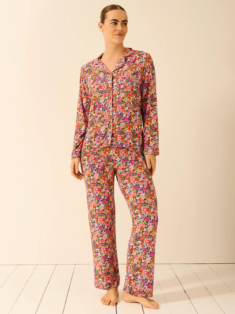 Stripe & Stare | Long Pyjama Set | Botanical Bloom