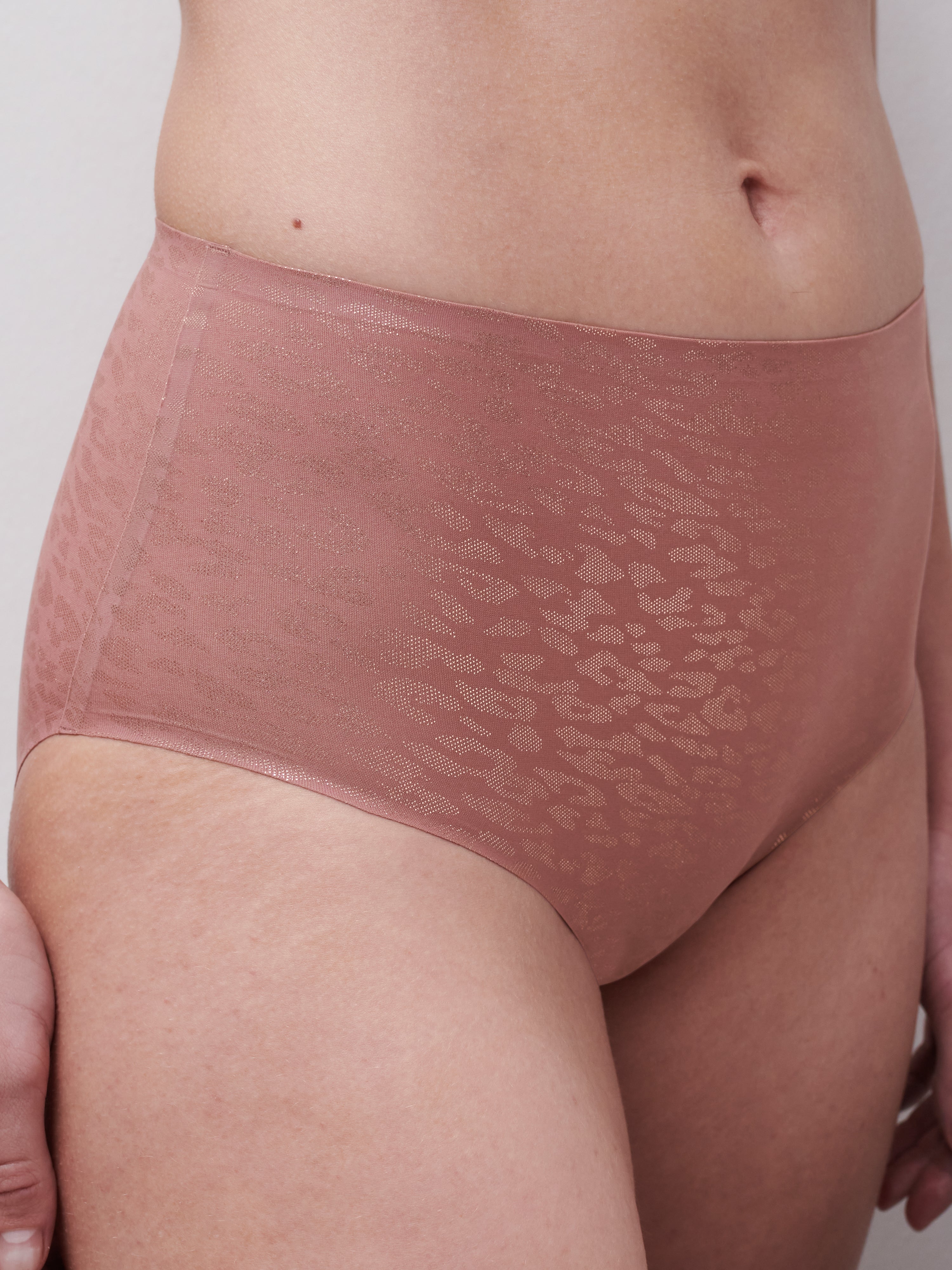 Chantelle | High Waist Brief | Pink Leo Shimmer