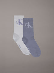 Calvin Klein | 2 Pack Crew Socks | Purple/White