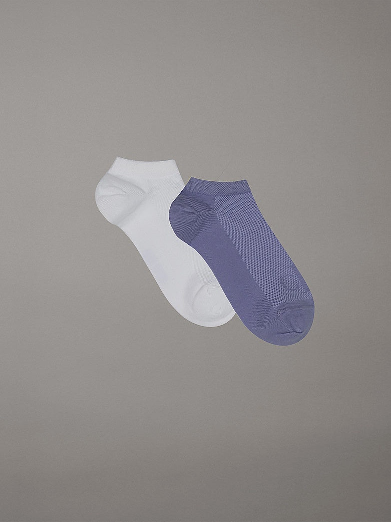 Calvin Klein | 2 Pack Ankle Socks One Size | Purple / white