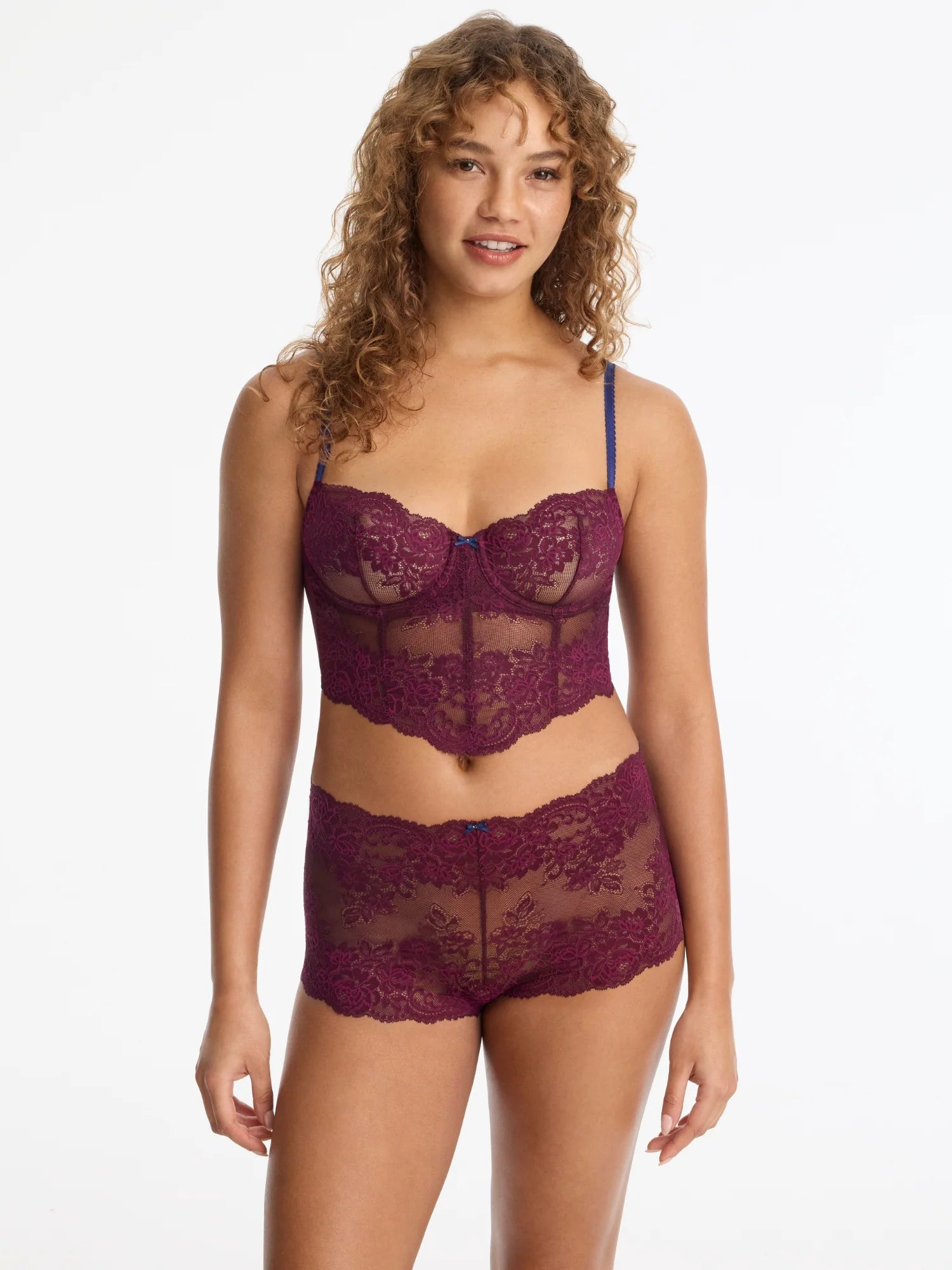 Skarlett Blue | Captivate Lace Boyshort | Figgy/ Nocturnal