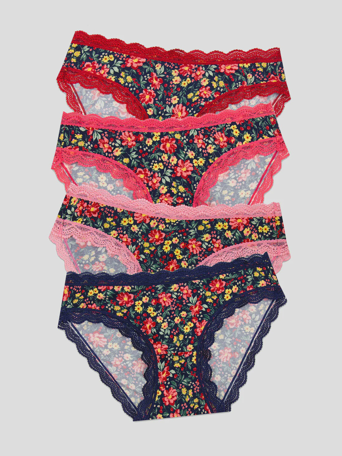 Stripe & Stare | The Original Knicker Four Pack | Cherry Bloom