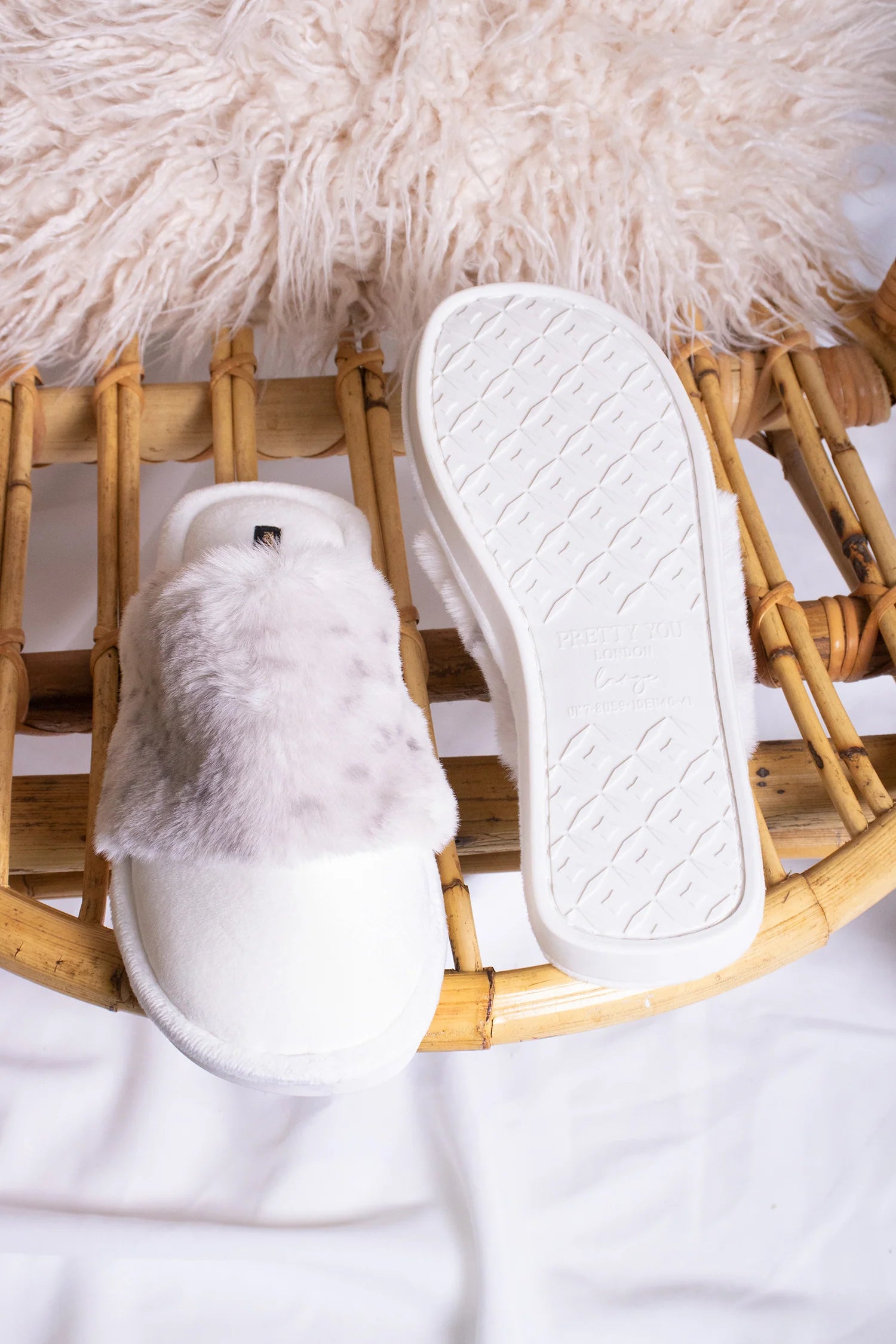 Pretty You London | Danni Slippers | Snow Leopard