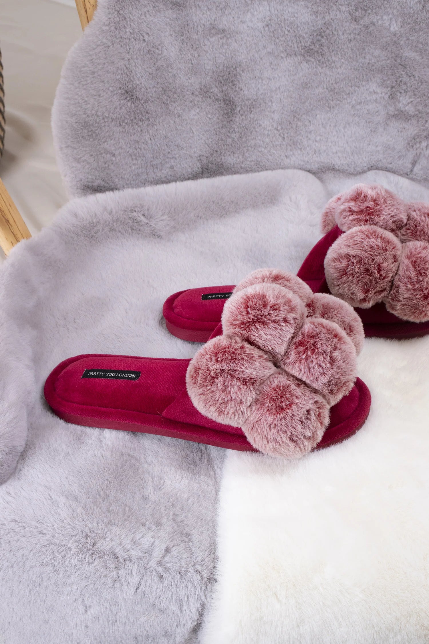 Pretty You London | Dolly Slippers | Red