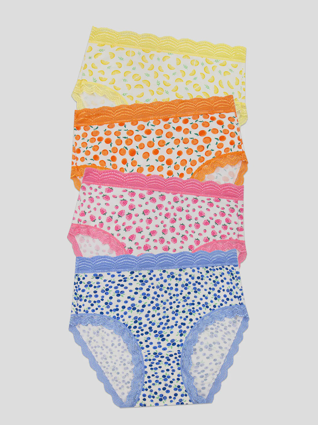 Stripe & Stare | Emily English X S&S High Rise Knicker Four Pack | Fruit Smoothie