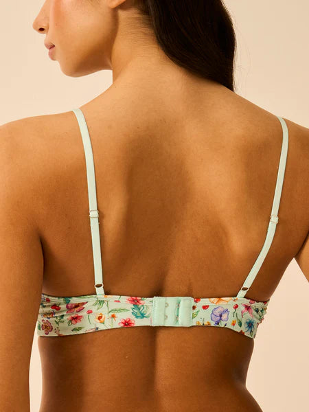 Stripe & Stare | Lace Plunge Bralette | Ethereal Wildflowers