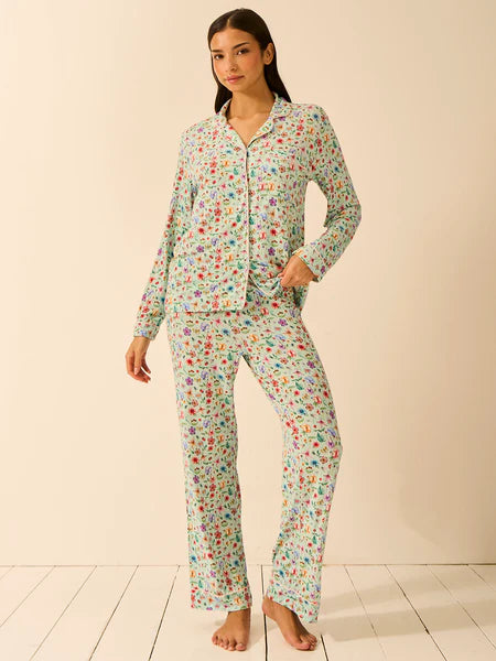 Stripe & Stare | Long Pyjama Set | Ethereal Wildflowers