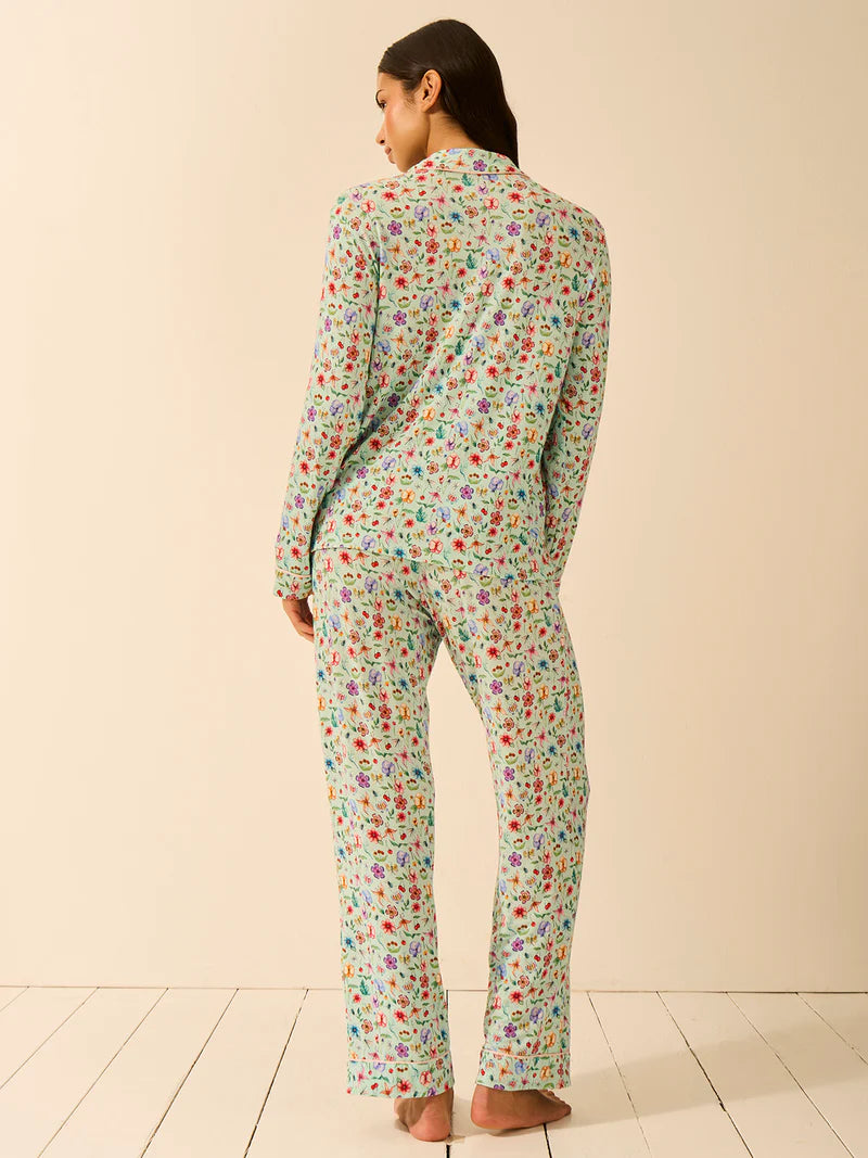 Stripe & Stare | Long Pyjama Set | Ethereal Wildflowers
