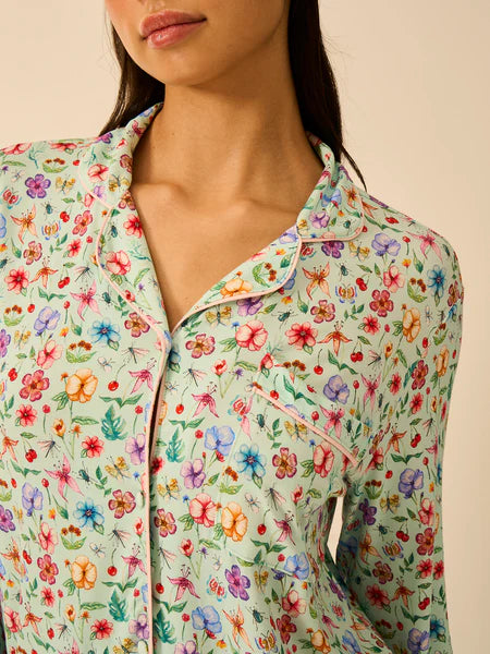 Stripe & Stare | Long Pyjama Set | Ethereal Wildflowers