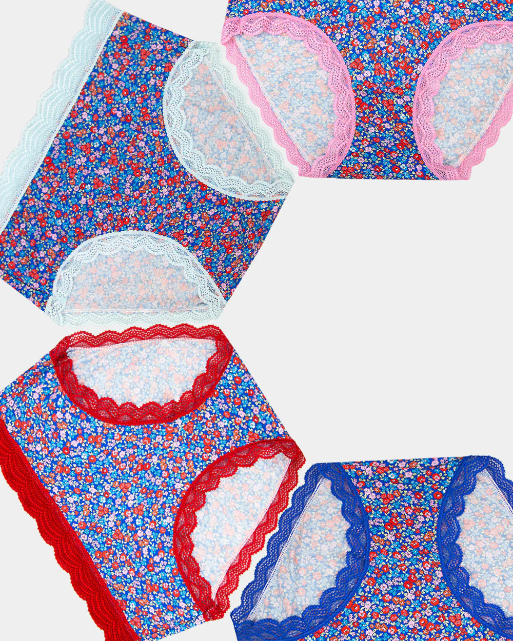 Stripe & Stare | High Rise Four Pack | Floral Meadow