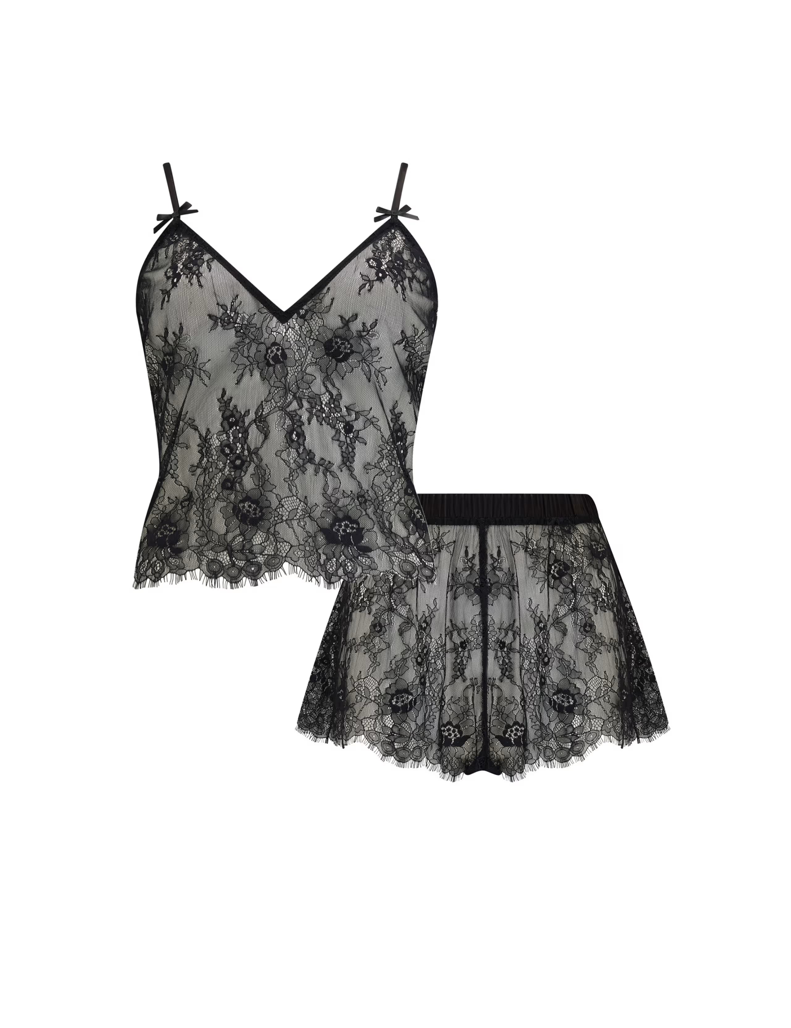 Pour Moi | For Your Eyes Only Lace Cami & Short Set | Black