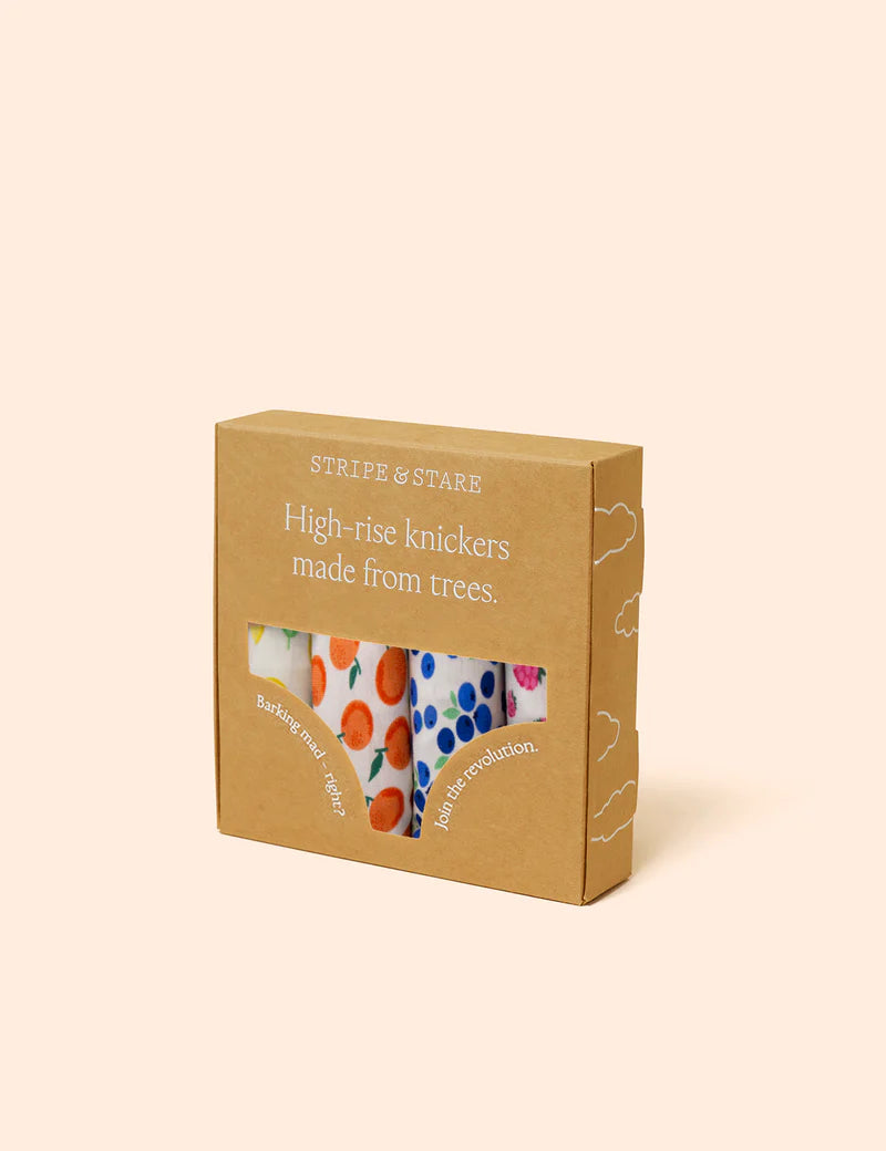 Stripe & Stare | Emily English X S&S High Rise Knicker Four Pack | Fruit Smoothie