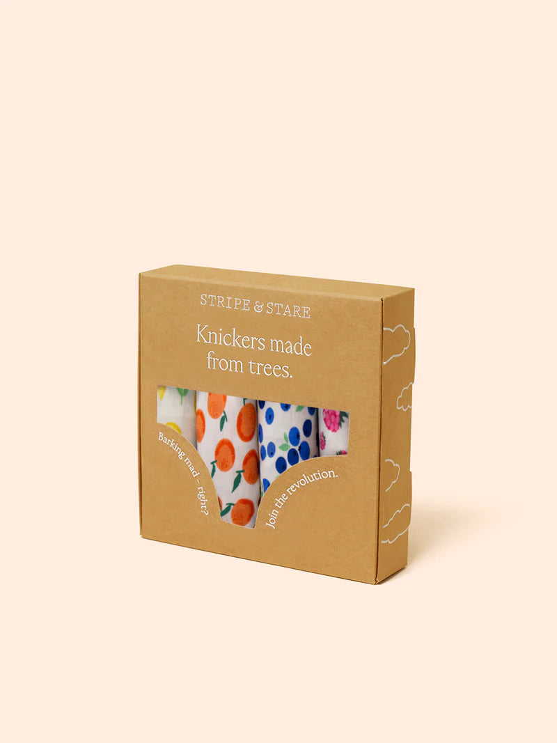 Stripe & Stare | Emily English X S&S Original Knicker Four Pack | Fruit Smoothie