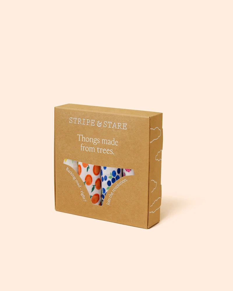 Stripe & Stare | Emily English X S&S Thong Four Pack | Fruit Smoothie