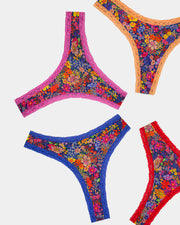 Stripe & Stare | Thong Four Pack | Full Bloom