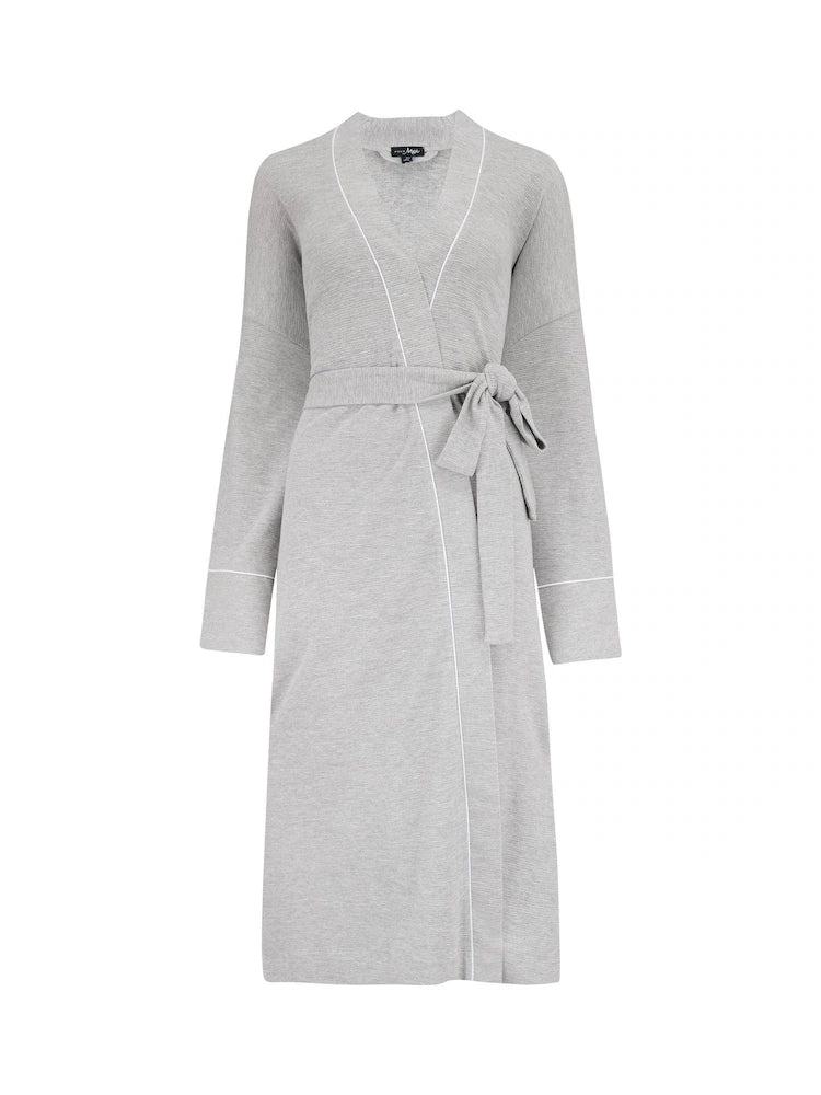Pour Moi | Waffle Dressing Gown | Grey Marl