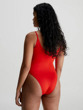 Load image into Gallery viewer, Calvin Klein | Monogram Swimsuit | Cajun Red
