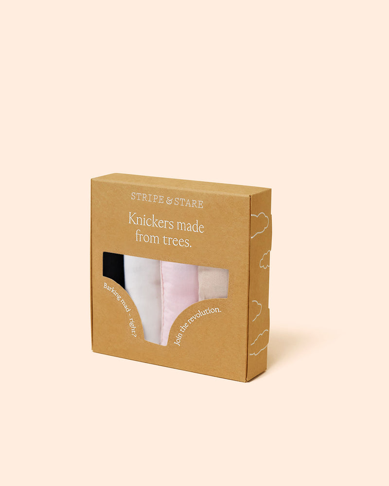 Stripe & Stare | The Original Knicker Four Pack | Sand Essentials Multi