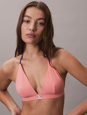 Calvin Klein | CK Monogram Halter Bikini Top | Washed Scarlet