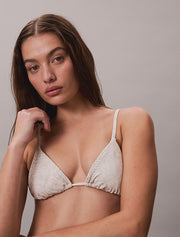 Calvin Klein | CK Essentials Triangle Bikini Top | Stippled Skin Tofu