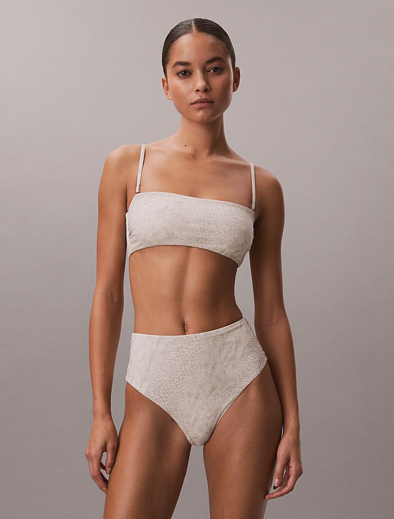 Calvin Klein | CK Essentials High Waist Bikini Bottom | Stippled Skin Tofu