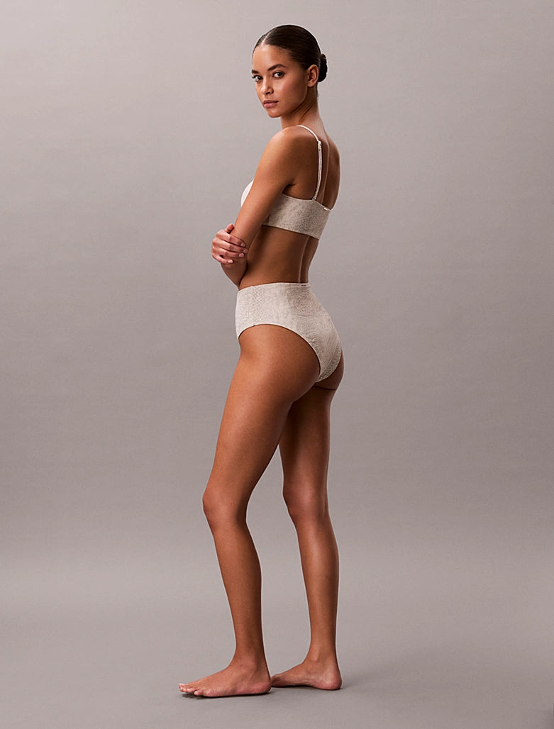 Calvin Klein | CK Essentials High Waist Bikini Bottom | Stippled Skin Tofu