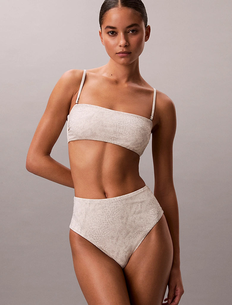 Calvin Klein | CK Essentials High Waist Bikini Bottom | Stippled Skin Tofu