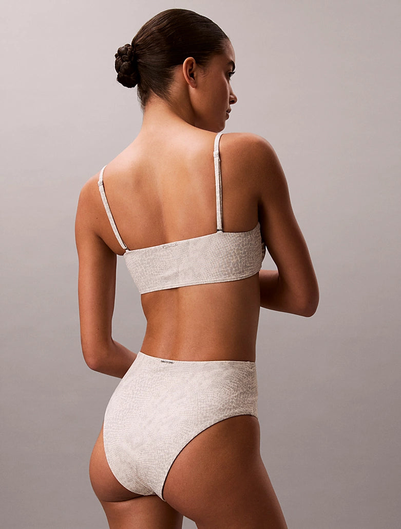 Calvin Klein | CK Essentials High Waist Bikini Bottom | Stippled Skin Tofu