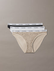 Calvin Klein | Icon Logo 3 Pack Bikini Briefs | Black/ White/ Animal Mirror
